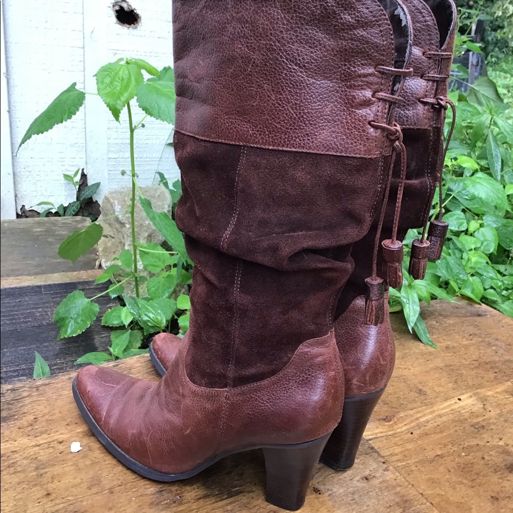 Genuine Leather a.n.a. ana Corset MOTO boots brown